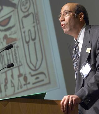 Dr. Okasha El Daly during his speech at 1001 Inventions Conference.